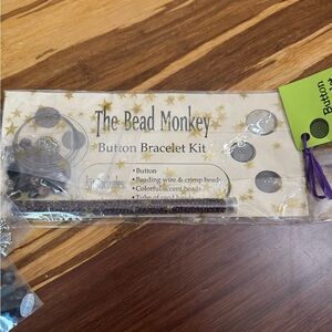Button Bracelet Kit - Purple, Black and Silver Beads